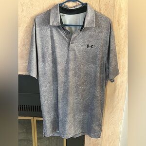 Under Armour HeatGear Polo Shirt Men’s Large Gray Pattern